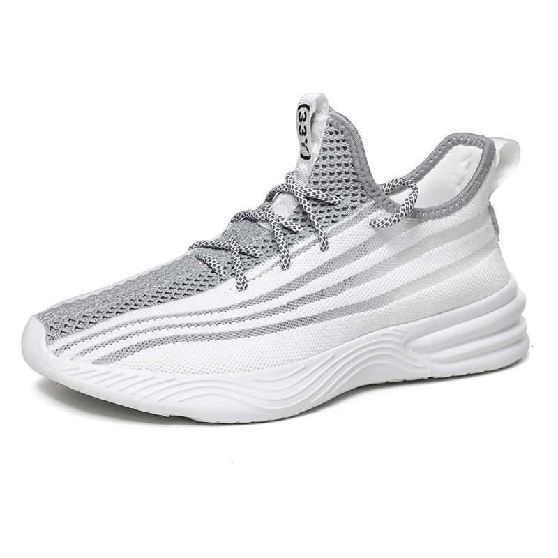 

2021 Quality Custom Brand Logo Reflective Shoes men's fashion sneakers knitted fabric sports Shoes, White,black,beige