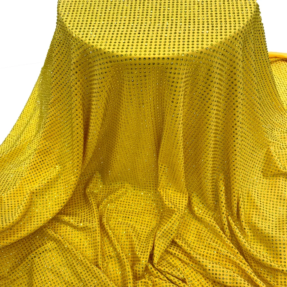 

S550 2mm space Elastic Stretch rhinestones fabric rhinestone fabric mesh for dress