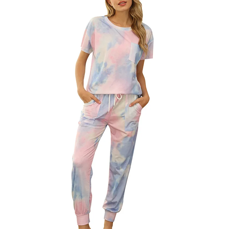 

2021 new autumn and winter plus size two piece sleepwear woman pajamas cotton