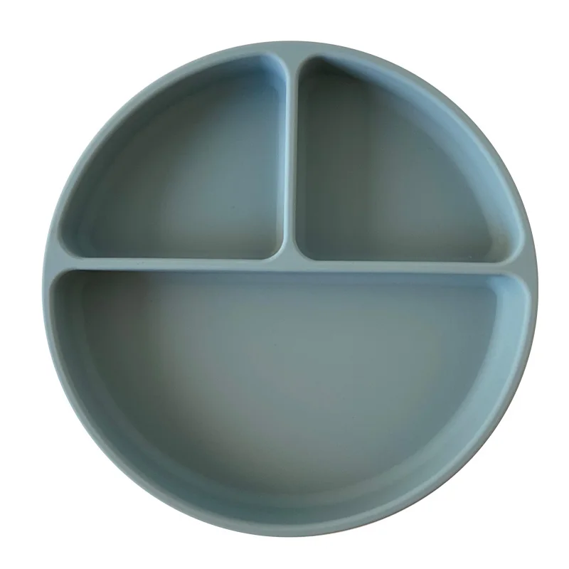 

Microwaveable Divider Silicone Baby Food Suction Plate, Customized color
