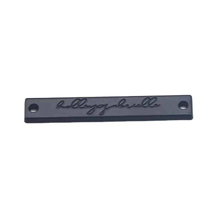 

Fashion design name custom metal logo accessoires labels clothing black metal tag