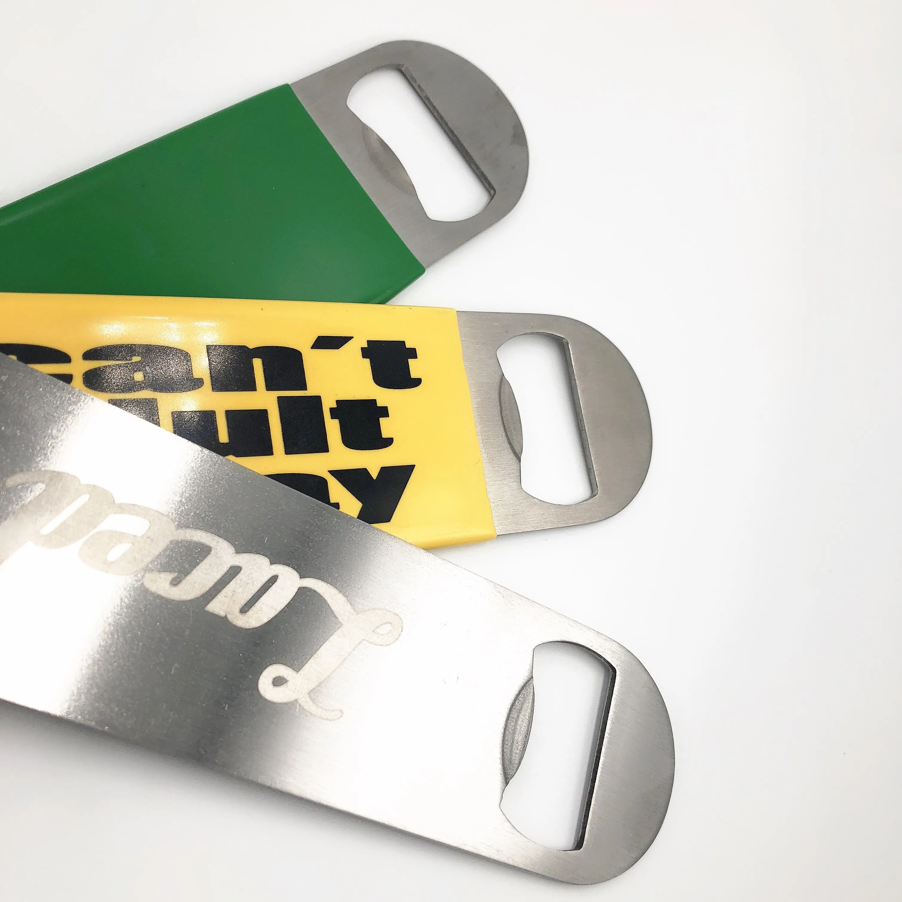 

Factory Wholesale Custom Laser Logo Flat Stainless Steel Beer Bottle Opener