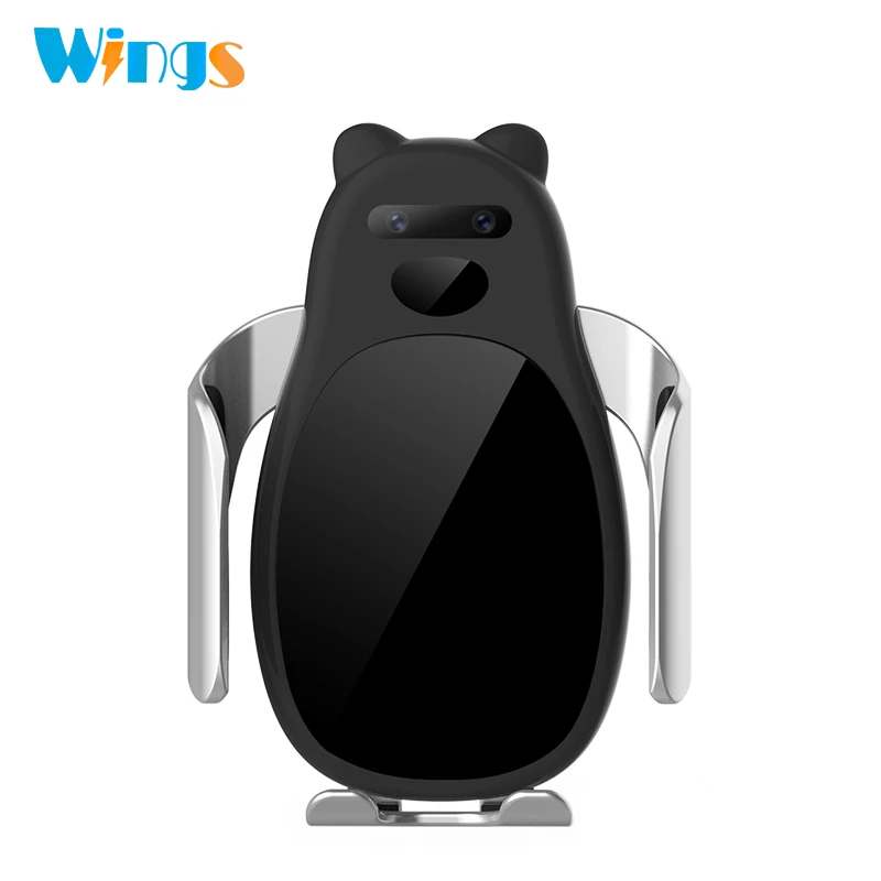 Wings Wireless Car Charger Mount 15W Qi Fast Charging Auto-Clamping Smart Infrared Sensor Air Vent Car Phone Holder