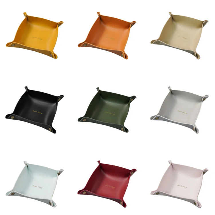 

Nordic ins leather storage box desktop storage tray jewelry cosmetic key storage wholesale
