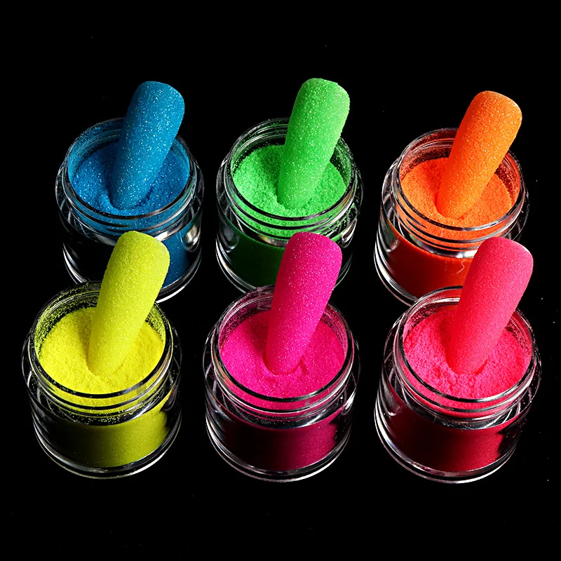 

Fluorescent Nail Art Sugar Powder Dazzling Nail Art Pigment Glitter Colorful Rainbow Dust For DIY Manicure Decoration Design, Fluorescent color