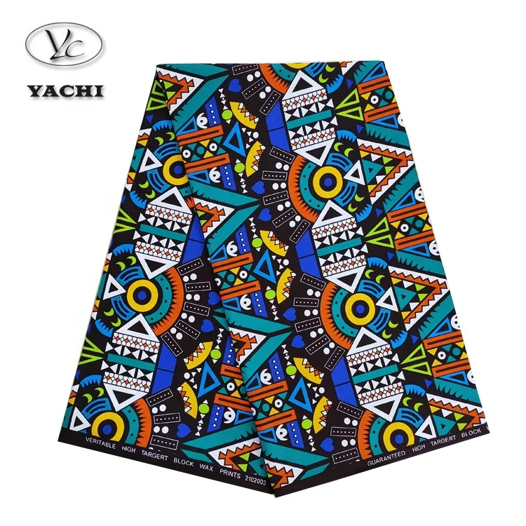 

hot selling african waxed cotton fabric for girl's dress