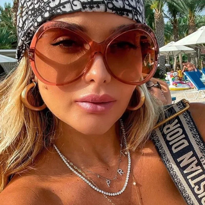 

9102 Latest Fashion Vintage Oversized Plastic Oval Frame Sunglasses Women 2022 Luxury, 7 colors