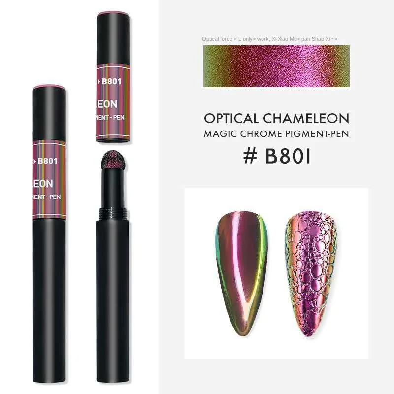 

Dropshipping 17 Color Optical Air Cushion Magic Pen Super Color Changing Nail Powder Solid Phantom Nail Pen Glitter Nail Power Pen