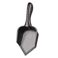 

Low price black color plastic material tip cat litter shovel with fine hole