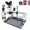3.5-67.5X Simul-focal Trinocular Stereo Microscope 14MP HDMI VAG Microscope Camera +1/2 CTV Adapter +Repair Maintenance Platform