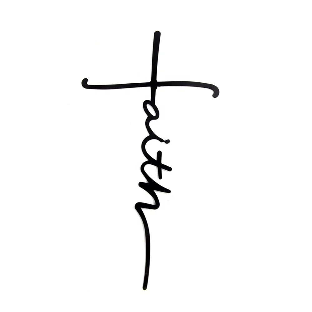 

3D Metal Wall Mounted Wrought Iron Black FAITH Letter Sign Wall Decor Gifts, Customized color