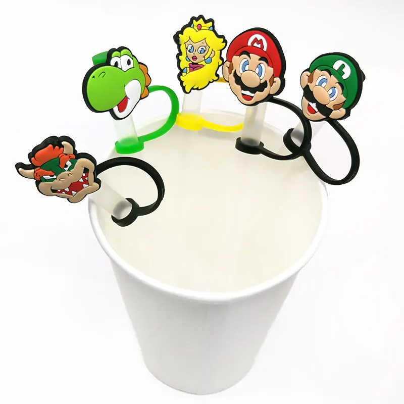 

cartoon pvc straw toppers for plastic and metal straw toppers for skinny tumbler 20oz 30oz via DHL/Fedex