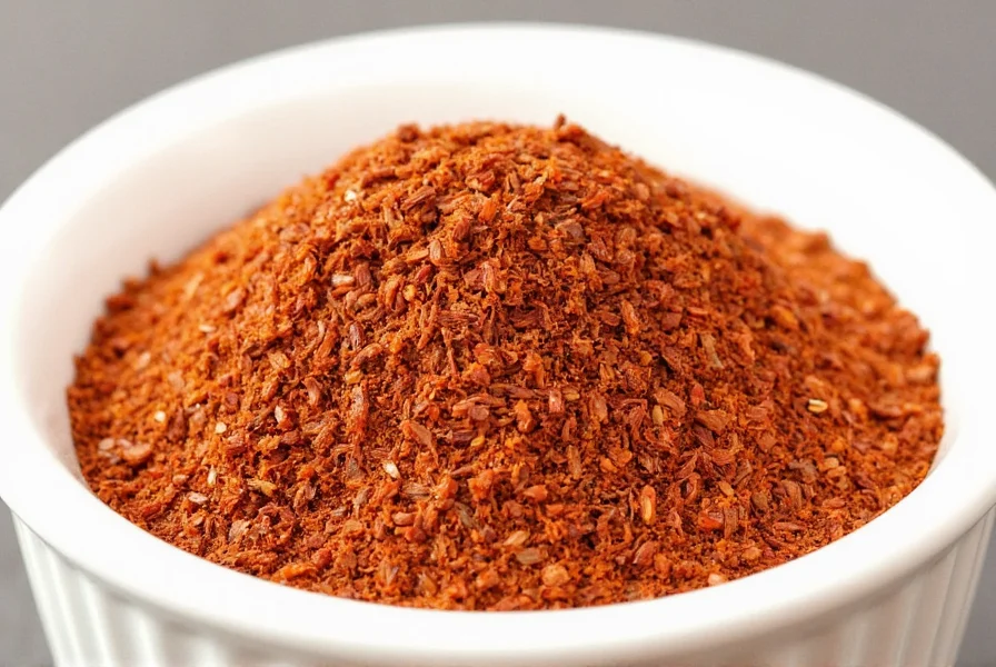 Various dishes garnished with chili flakes