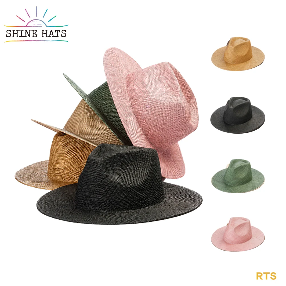 

Shinehats OEM luxury colorful 57cm grass straw ladies floppy wide brim customized women summer sun beach hat sombreros paja