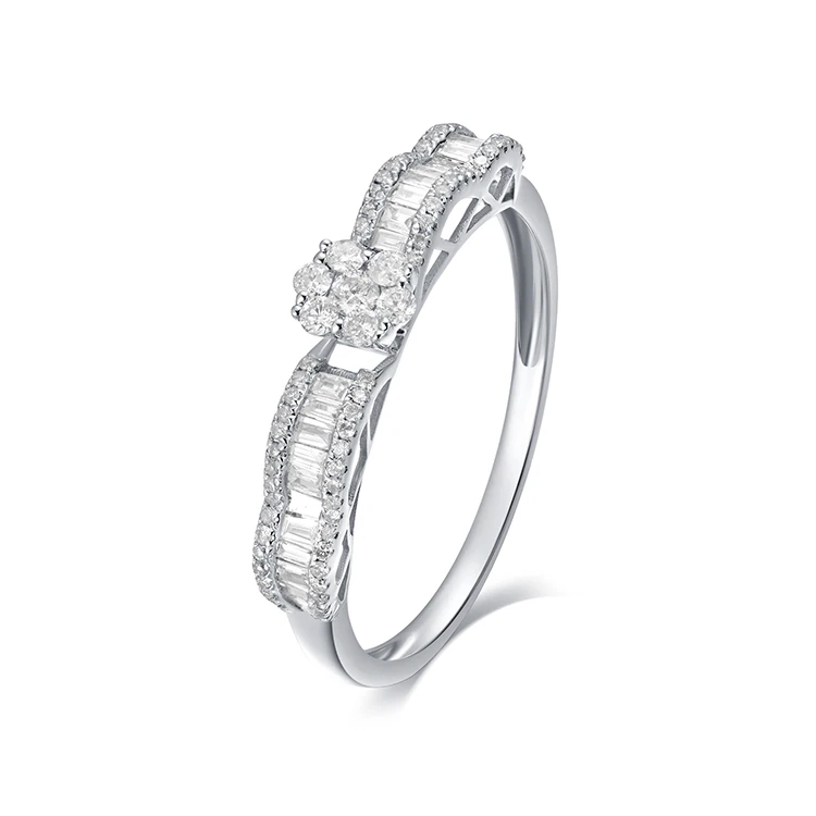 

18k gold 1 carat diamond band classic engagement wedding ring women, White gold