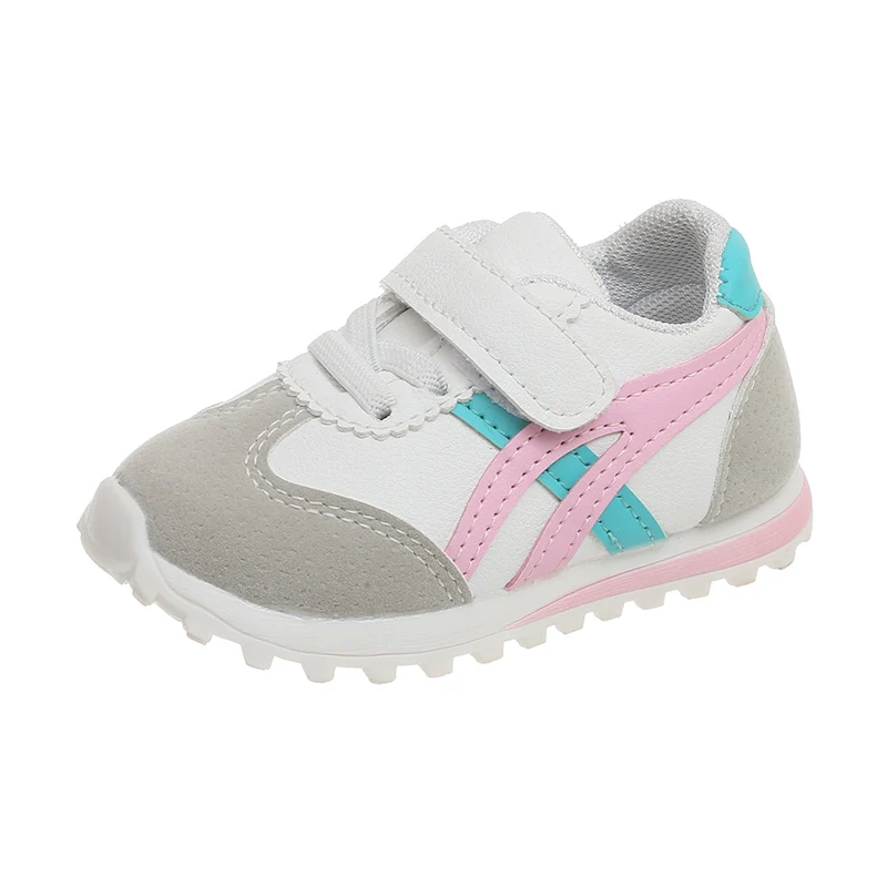 

Kids School Sneakers Children Casual Walking Shoes with Magic Tape, Red/green/pink