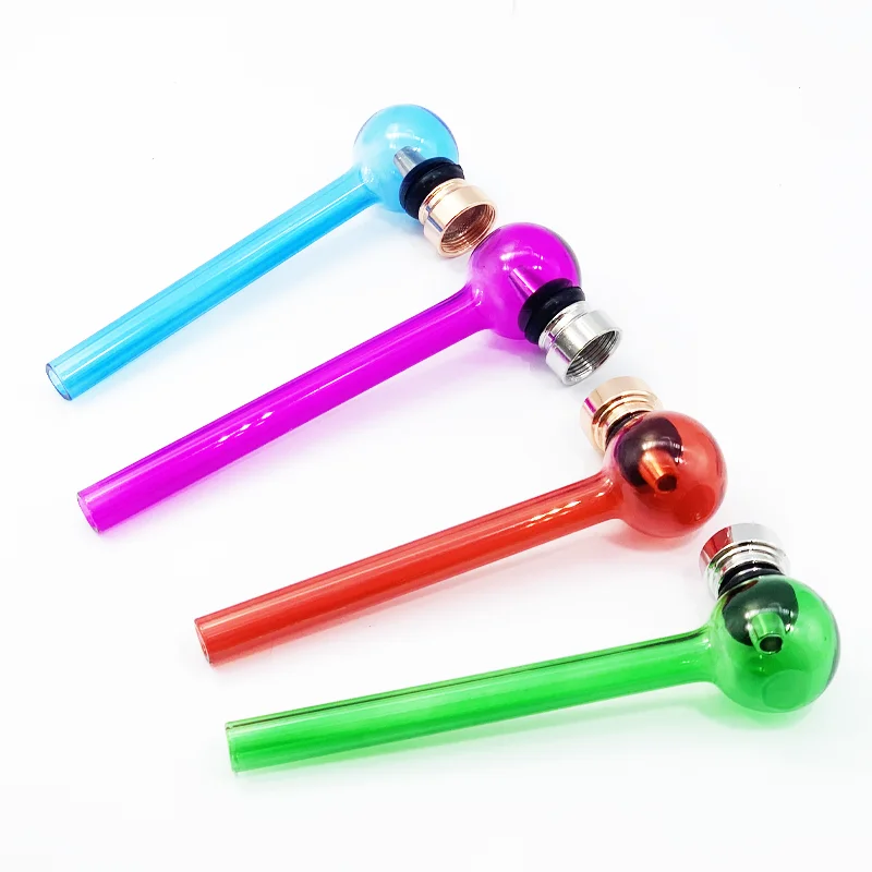 

China wholesale cheap mini portable pyrex Glass Pipes Smoke tobacco herb weed pipe smoking glass, Red, green,blue,purple yellow etc