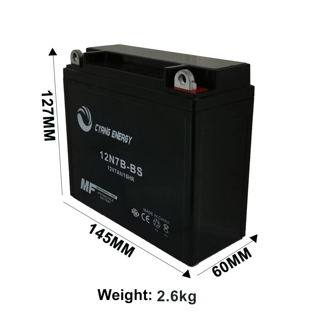 
Cheapest factory wholesale OEM 12V7AH MF green electric dry charged motorcycle battery 