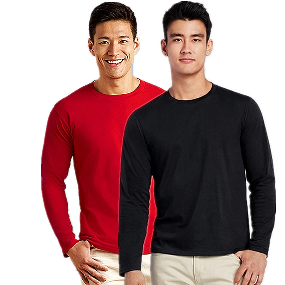 

Winter Autumn Spring 180gsm Casual Wear Crew Neck Tshirt 100% Cotton Black Plain Men's T-Shirt Long Sleeve T Shirts For Men, Customized color
