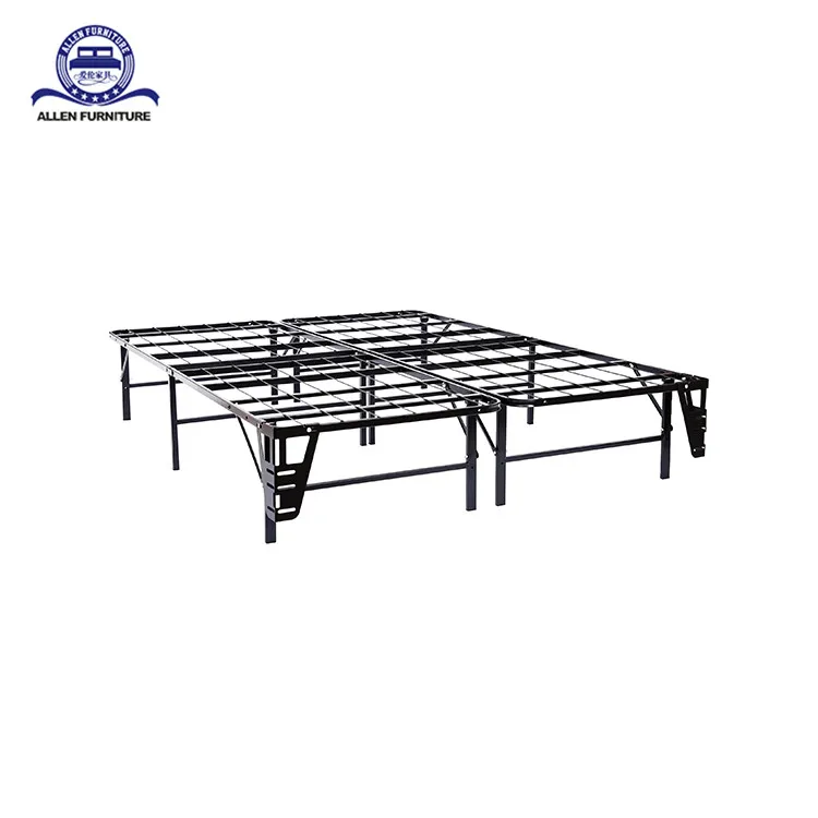 
Cheap Easy Assembly Metal Iron Platform Folding Queen Size Metal Bed Frame 