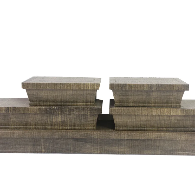 Custom nordic set of 5 paper wrapped wall floating shelf wood board