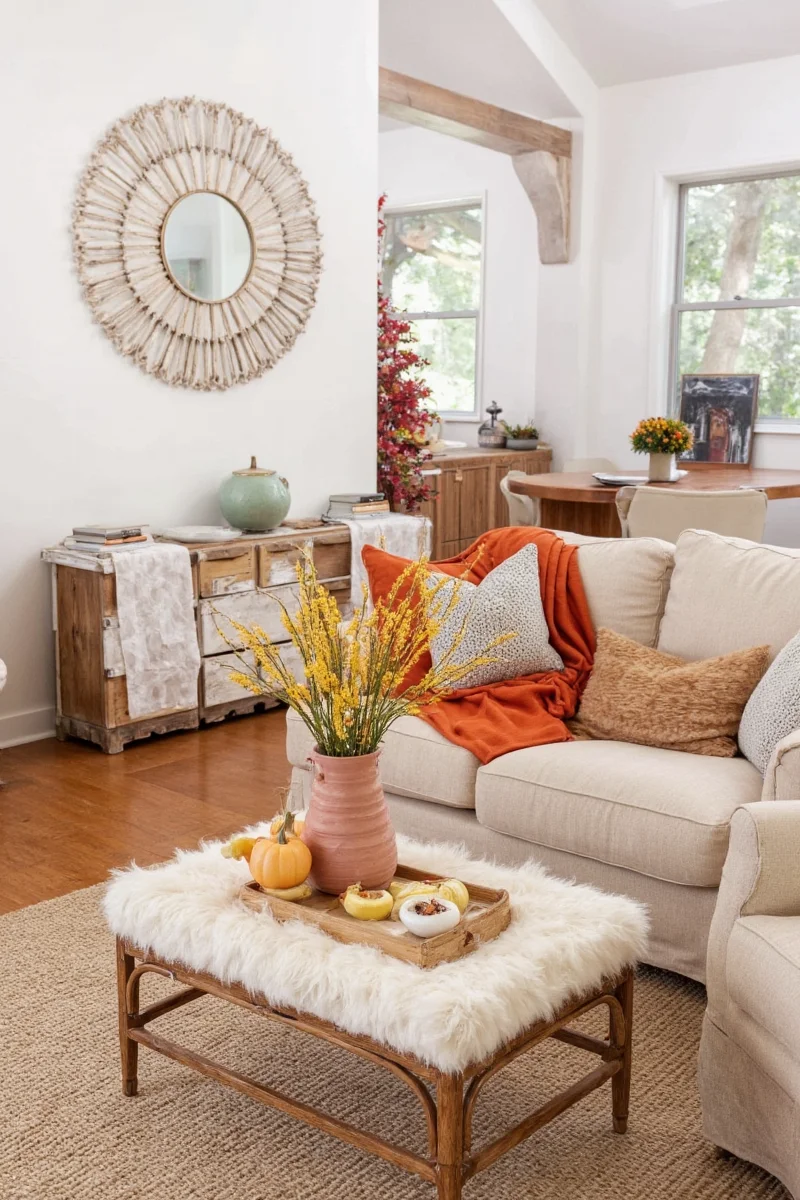 Fall Table Centerpiece with Branches