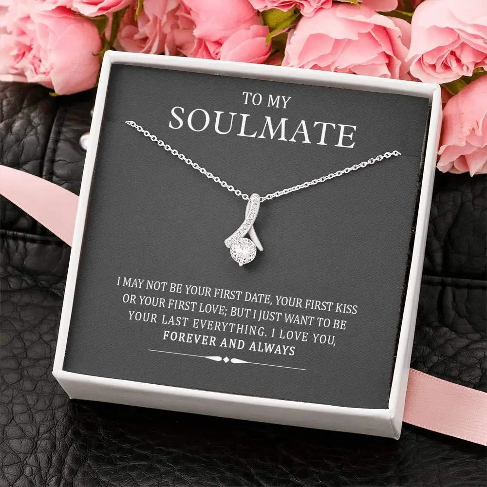 

New Style 925 Silver Zircon Soulmate Crystal Necklace for Women Romantic Diamond Pendant Necklace Jewelry Mother's Day Gift