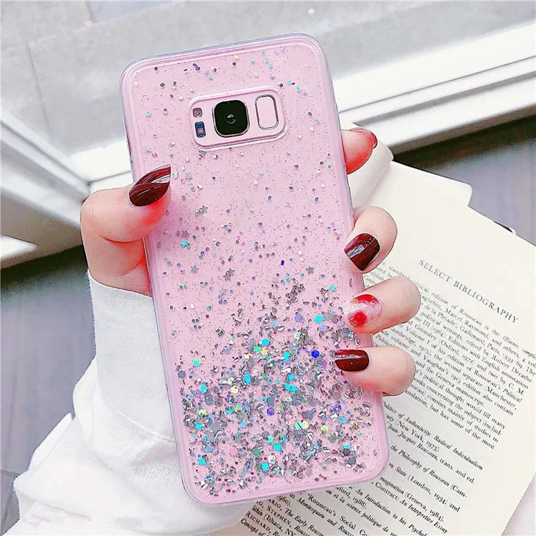 

High Quality Waterproof Hard Material Glue Glitter With Dustproof Plug Phone Back Case Cover For Xiaomi Note 8 / Note8