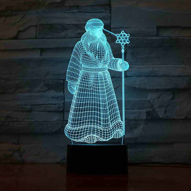 3D Lamp Christian Pope Touch Sensor Bright Base 7 Colors new Best Present for Children Dropship Led Night Light Lamp