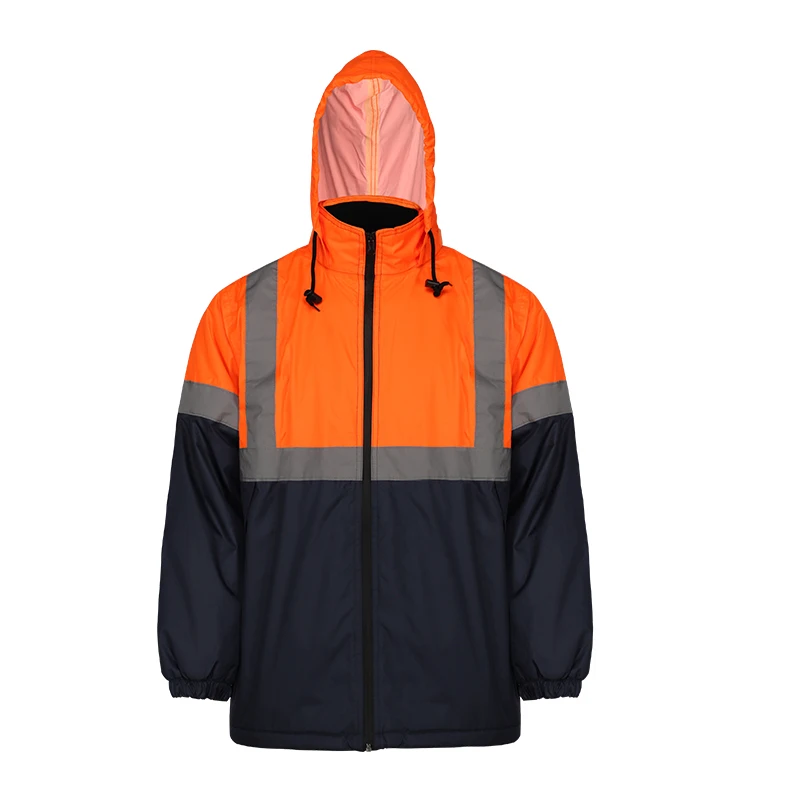 

Windproof Men Winter Reflective Orange Wind Breaker Jacket Safety Clothing