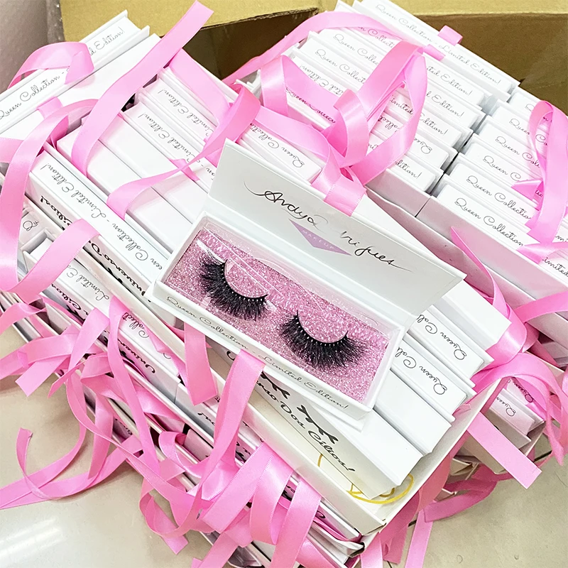 

wholesale fluffy real mink 3d lashes custom 25mm eyelashes own brand 2020 eyelash boxes packaging vendors, Natural black