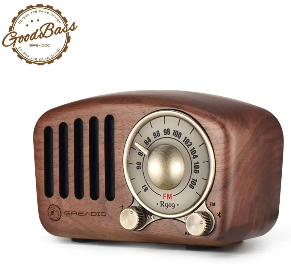 

Gift for Christmas 2020 high quality retro BT speaker Vintage Radio Christmas gift wooded crafts, Wooden