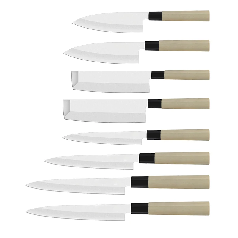 

Japanese style sashimi knives with wooden handle Sushi knife and Nakiri knife