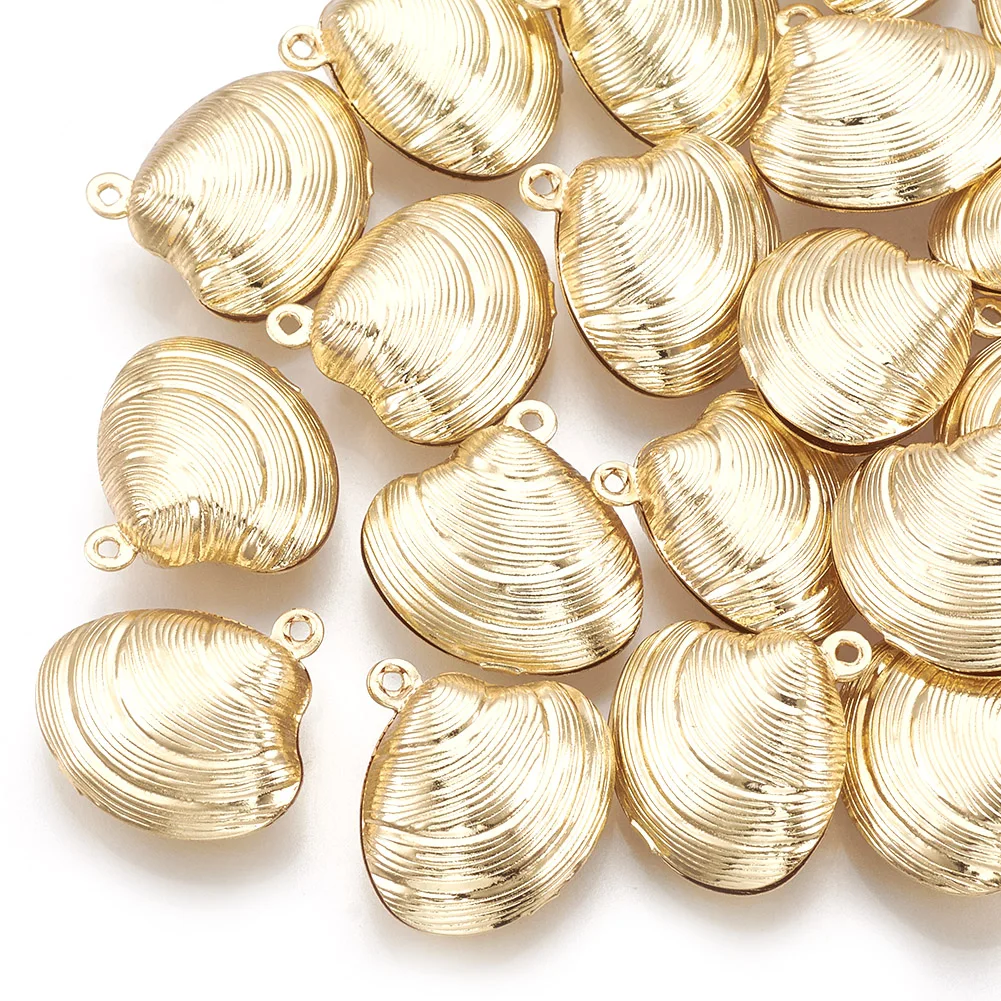 

PandaHall Real Gold Plated Shell Jewelry Brass Pendants