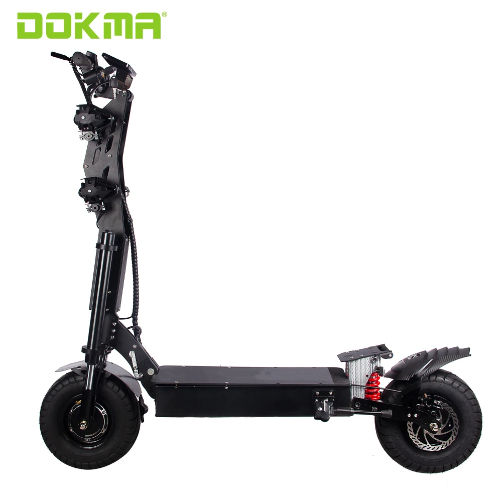 

DOKMA 2021 Dual motor 8000W Powerful Adult Electric scooter 72V/60V Two wheels 13inch Scooter electric with Padels, Black