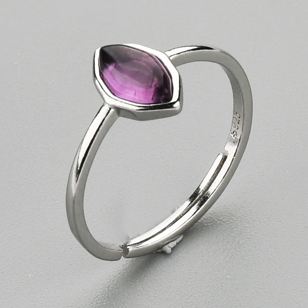 

SS209 Natural Amethyst wholesale ring 925 sterling silver 925 sterling silver open gemstone rings