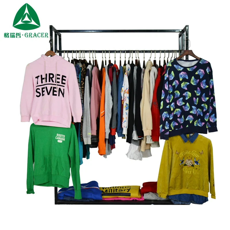 

Korea Used Designer Gym Hoodie Clothing Second Hand Clothes, Bright color used clothing