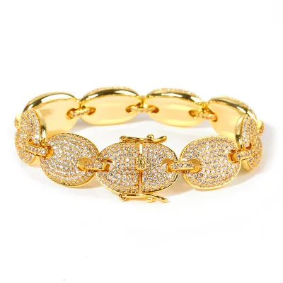 

Hot sale European Market Gold Diamond Plated Bracelet, Gold, silver