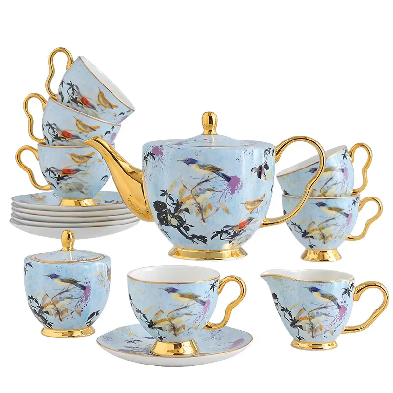 Colorful Butterfly Coffee Cup And Saucer Fine Bone China Tea Cup With