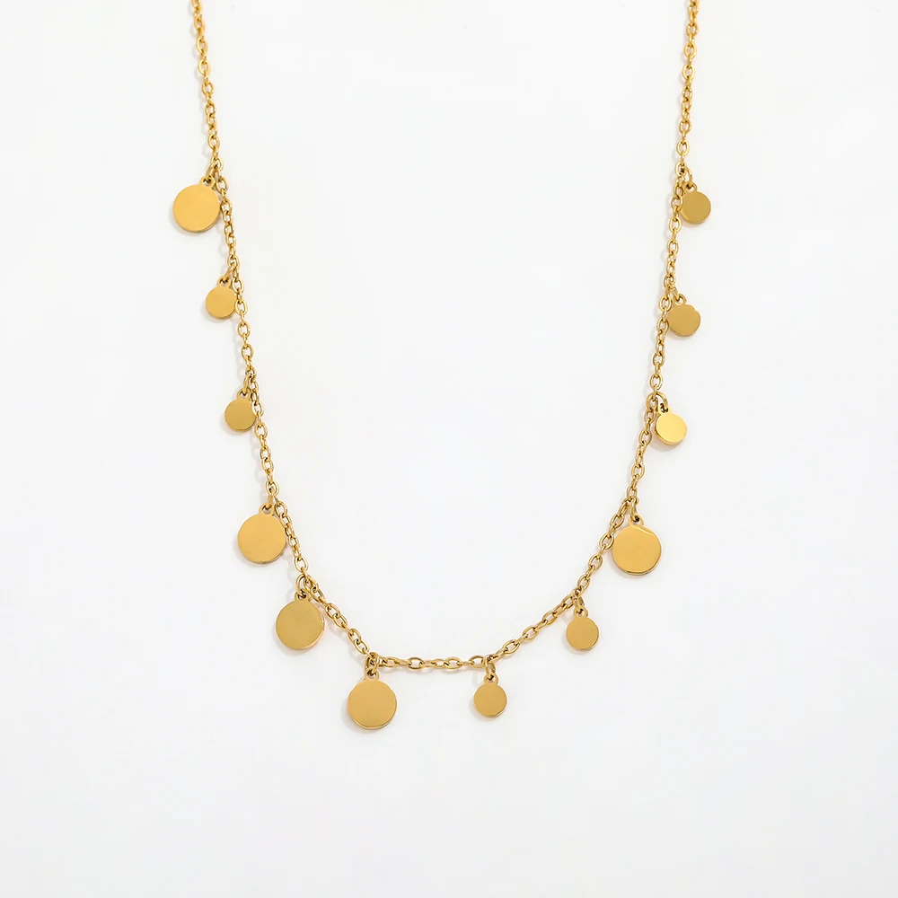 Joolim Jewelry 18K Gold Plated Dainty Sparkle Dot Pendant Necklace Stainless Steel Jewelry  Tarnish Free Jewelry Wholesale