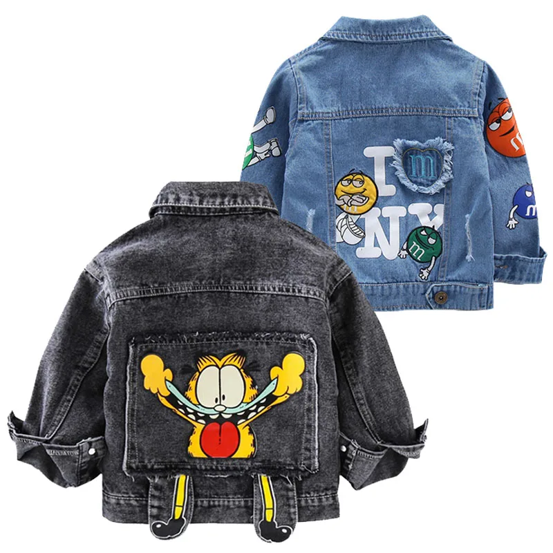 
Hot-Sale Kids Cartoon Outerwear Coats Boys Clothes Denim Kids Denim Jacket for kids 