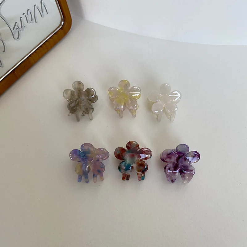 

OUYE Korea Ink Acetate Colorful Flowers Small Hair Clip Hair Scratch Clip Flowers Cute Girl Bangs Hair Jewelry Wholesale