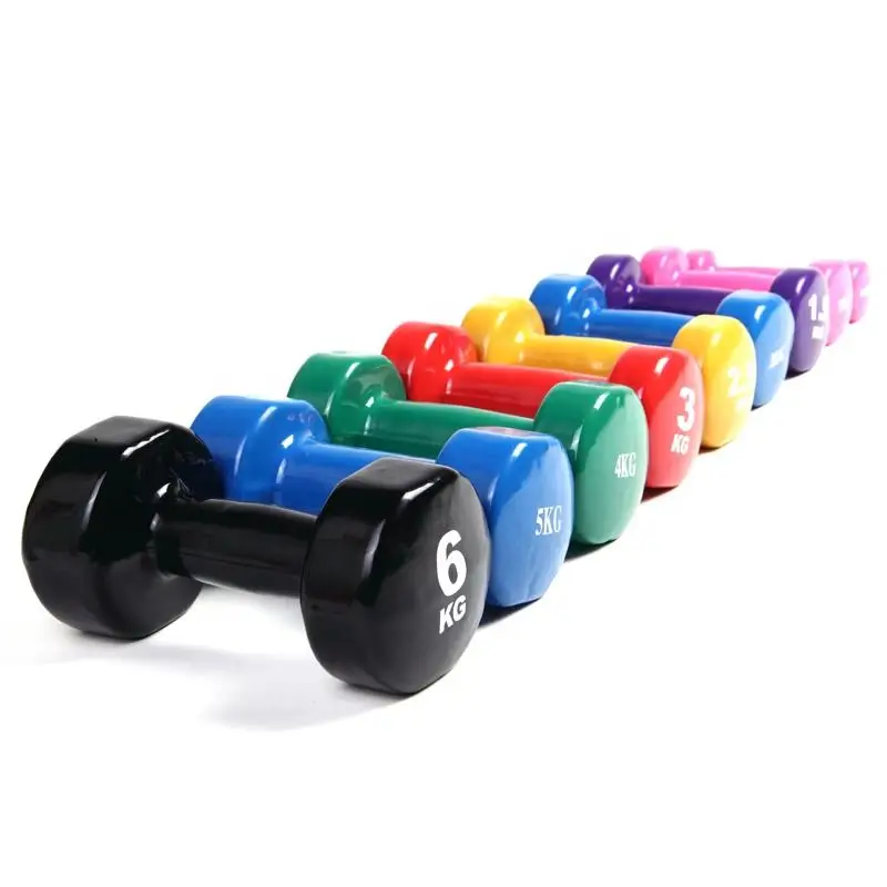 

WellShow Colorful Vinyl Coated Dumbbell erobic dumbbell Vinyl Coated Hand Weights Dumbbells Set with Rack Stand, Black and red, customized color