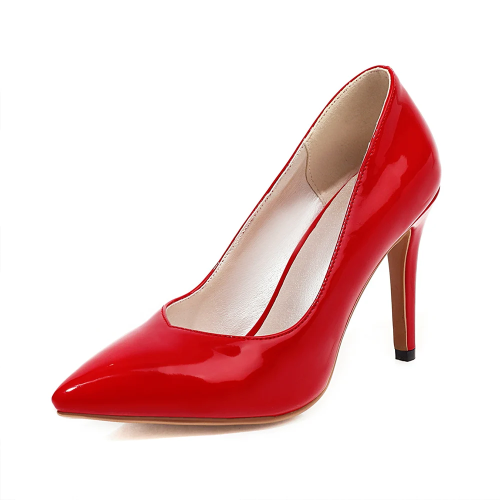 

Pointy Head Stylish Stiletto Lady Women's Dress Heels, Red,black,white,ecru