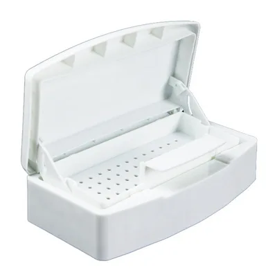 

Fast Shipping Nail Sterilizing Box Storage for Manicure Tools Nail Tweezers and Cutters Plastic Nail Sterilizer Container Tray, White