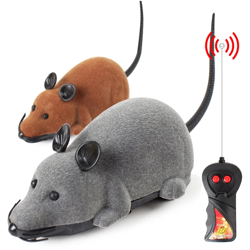 

Electronic Rat Mice Mouse RC Simulation Interactive Remote Control Dog Cat Toy, Brown,black,gray