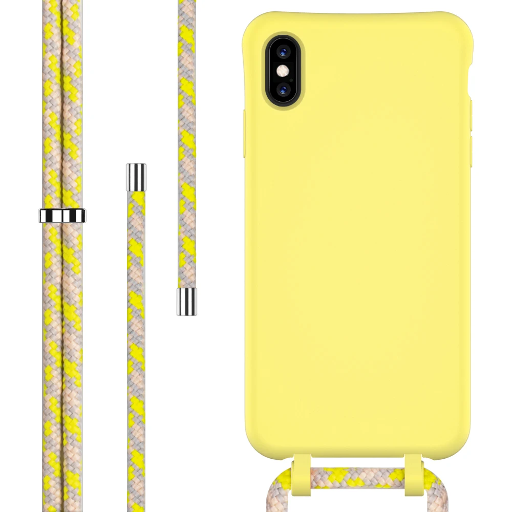 

Hands Free Shockproof Sling Crossbody Necklace Phone Case With Customized LOGO Phone Cover For Iphone 6/7/8p X Xr Xs max, 6 colors