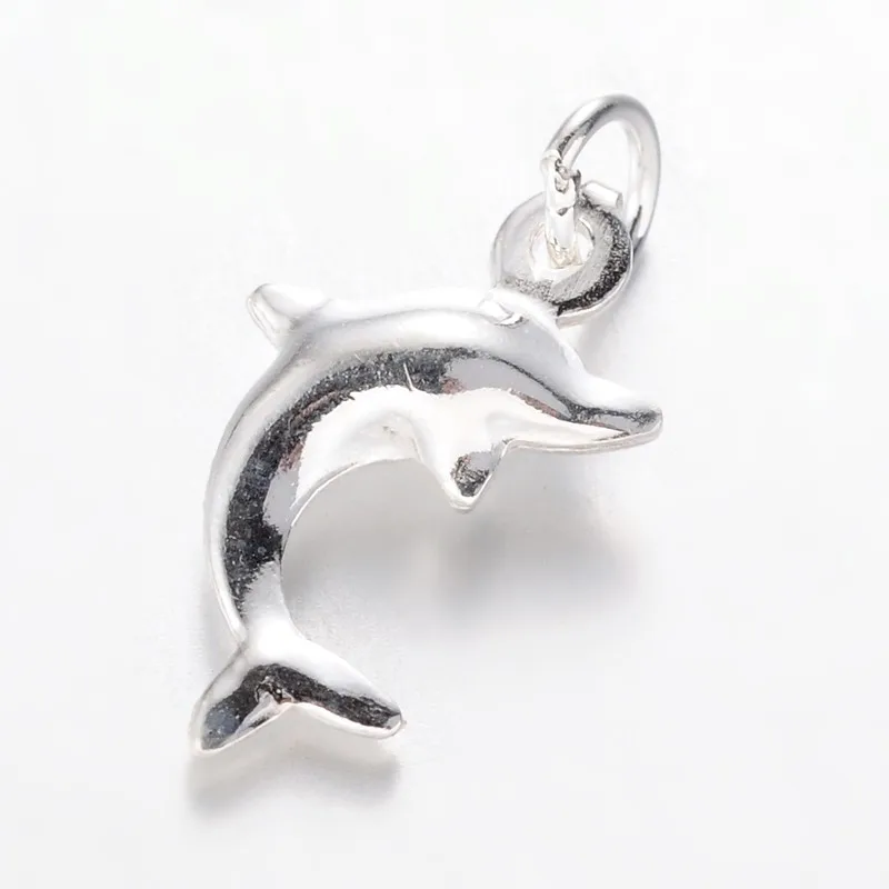 

PandaHall 13x8x3mm Sterling Silver Dolphin Charms for Necklaces