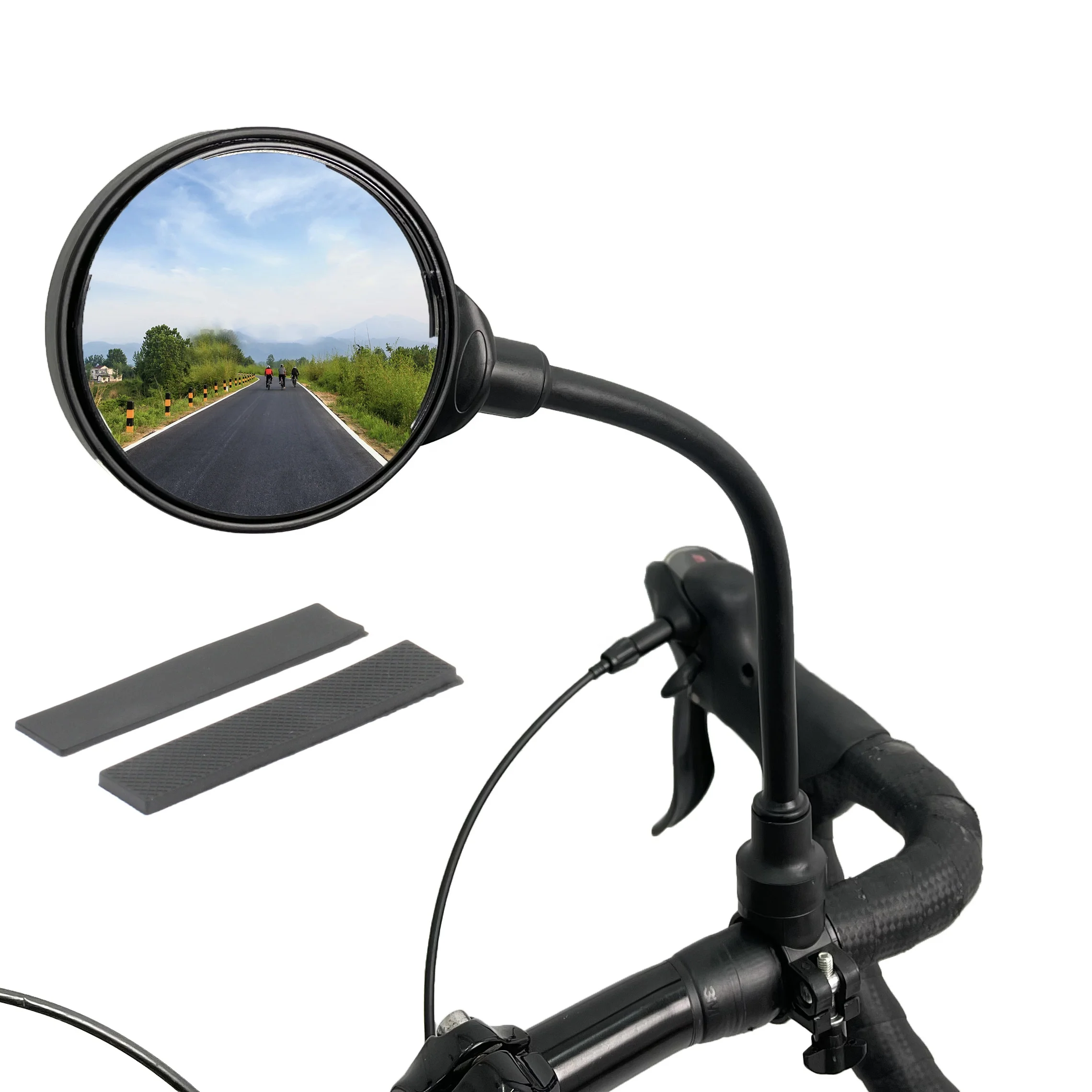 

REYGEAK Bike Rearview Mirror Handlebar Mount Adjustable Rotatable Bicycle Rear View Glass Mirror Wide Angle Convex Safety