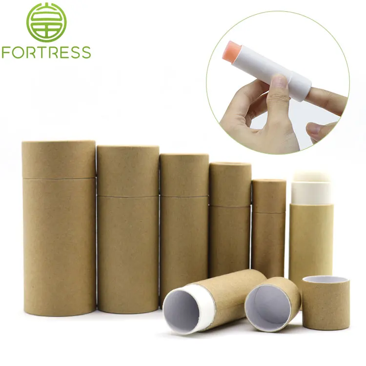 

Empty Kraft Push Up Paper Tubes Recycled Mini Eco 2Oz Paper Lip Balm Tube Large, Custom color
